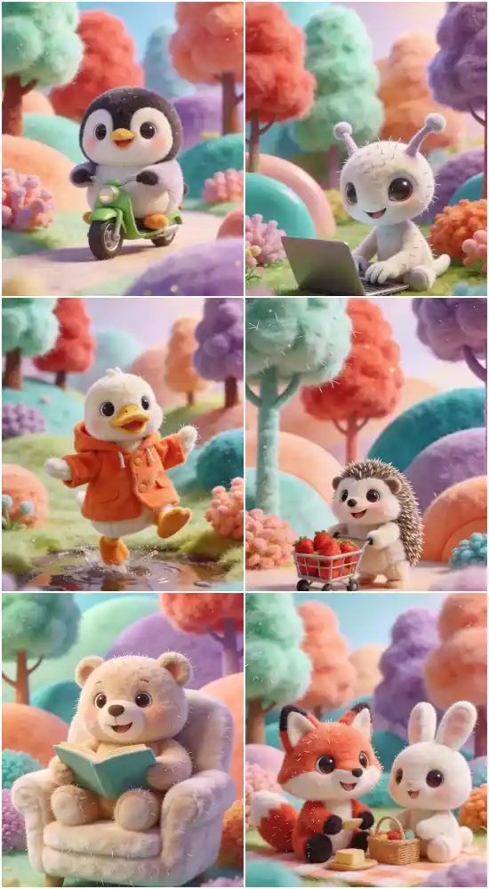 Fluffy 3D Fantasy Character AI Prompt – Cute Pastel Fuzzy Animal Generator – Whimsical Toy Style Illustration Template – Digital Download