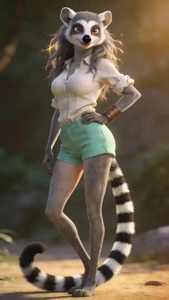 Lemur Female - Exotic AI Identity Kit | Unique Virtual Model with Big Eyes | Festival Fashion & High Energy Aesthetic | Consistent AI Influencer for Instagram & TikTok | Commercial License thumbnail 6